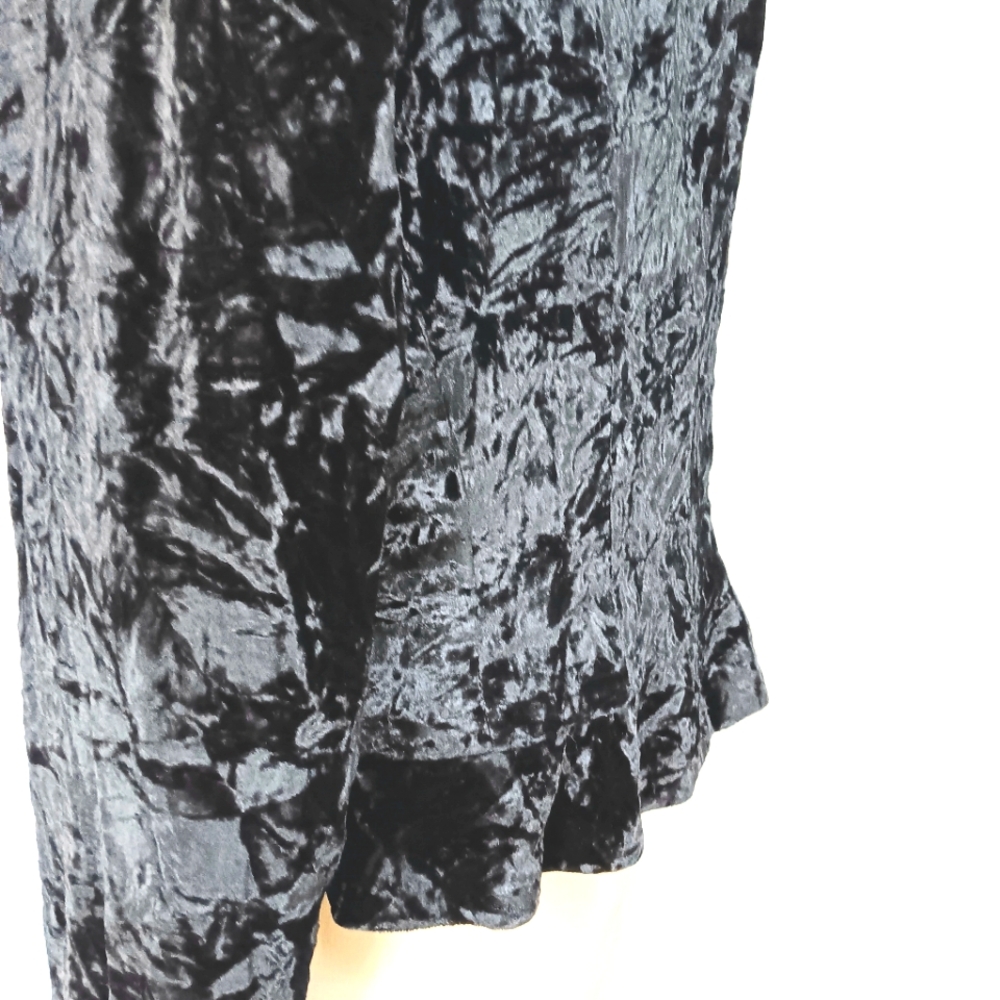 Vintage Y2K crushed velvet jacket with ruffle trim. Focus 2000. Size 14 - Picture 3 of 11